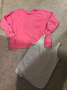 Zenana Outfitters Hot Pink Pullover Sweatshirt with Chest Pocket